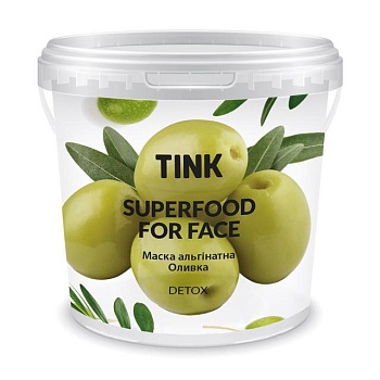 foto альгінатна маска для обличчя tink superfood for face alginate mask оливка, з ефектом детоксу, 15 г