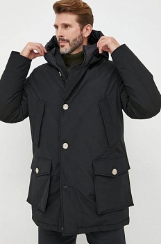 foto пуховая куртка woolrich мужская цвет чёрный зимняя cfwoou0483mrut0001-abr