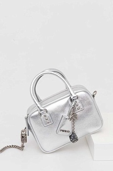 foto шкіряна сумочка pinko колір срібний 102791 a0f8