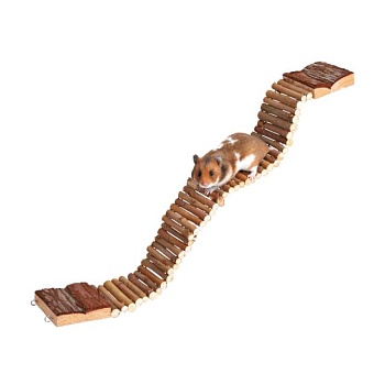 foto дерев'яна іграшка для гризунів trixie міст підвісний, 55.5*7 см (6221)