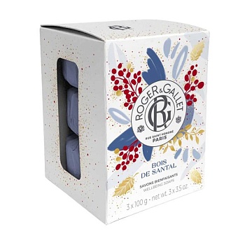foto парфюмированный набор мыла roger & gallet bois de santal женский, 3*100 г