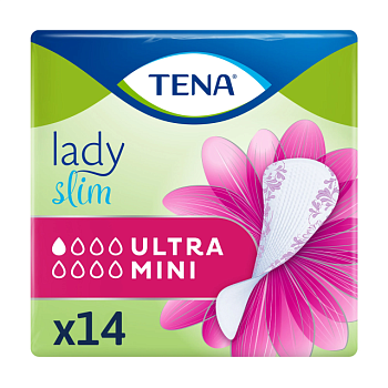 foto урологические прокладки женские tena lady slim ultra mini, 14 шт