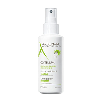 foto подсушивающий и успокаивающий спрей для лица и тела a-derma cytelium drying spray soothing для раздраженной кожи, 100 мл