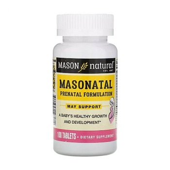 foto диетическая добавка в таблетках mason natural masonatal prenatal formulation мультивитамины для беременных, 100 шт