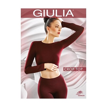 foto спортивный топ женский giulia crop top с длинным рукавом, nero, размер l/xl