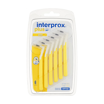 foto міжзубні щітки dentaid interprox plus mini, жовті, 1.1 мм, 6 шт