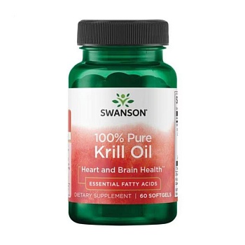 foto диетическая добавка в капсулах swanson krill oil, 60 шт
