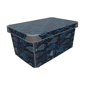 foto контейнер для хранения с крышкой qutu style box ocean life 16*23*34.5 см, 10 л
