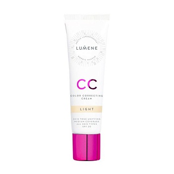 foto cc-крем для обличчя lumene cc color correcting cream spf 20, light, 30 мл