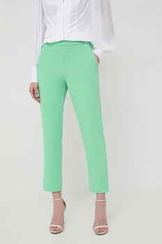 foto брюки pinko женские цвет зелёный прямое высокая посадка