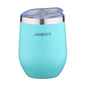 foto термокружка ardesto compact mug нержавеющая сталь, голубая, 350 мл (ar2635mms)