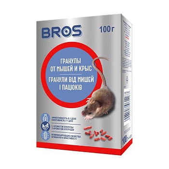 foto гранулы от мышей и крыс bros, 100 г