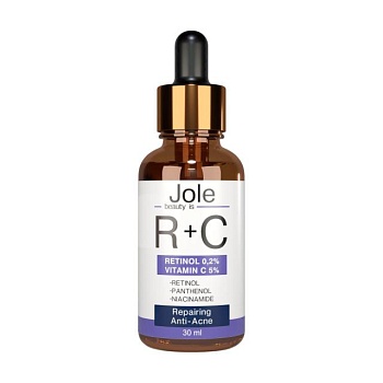 foto сироватка для обличчя jole retinol 2+ vitamin c5 anti acne serum з ретинолом та вітаміном с, 30 мл