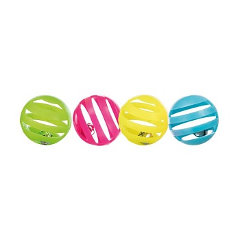 foto игрушка для кошек trixie set of toy balls с колокольчиком, 4 см, 4 шт (tx-4521)