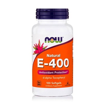 foto диетическая добавка витамины в капсулах now foods natural e-400 витамин е-400, 100 шт