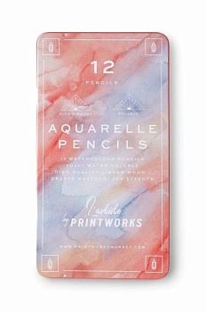 foto комплект олівців у футлярі printworks aquarelle (12-pack)