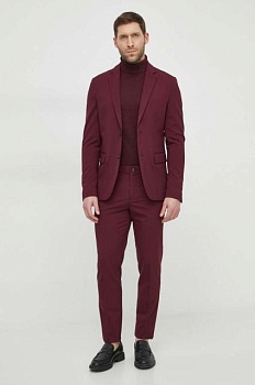 foto костюм lindbergh чоловічий колір бордовий однотонна