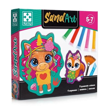 foto набор для творчества vladi toys sand art веселые друзья, 12 деталей, от 5 лет (vt4501-01)