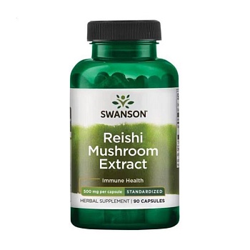 foto диетическая добавка в капсулах swanson reishi mushroom extract грибы рейши, 500 мг, 90 шт