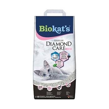 foto наповнювач туалетів для кішок biokat's diamond care fresh бентонітовий, 8 л