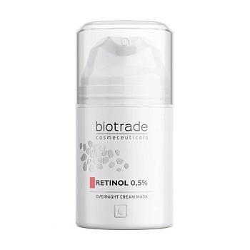 foto нічна крем-маска для обличчя biotrade retinol 0.5% overnight cream mask з ретинолом 0.5%, 50 мл