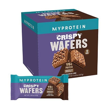 foto протеиновые вафли myprotein crispy wafers шоколад, 10*42 г