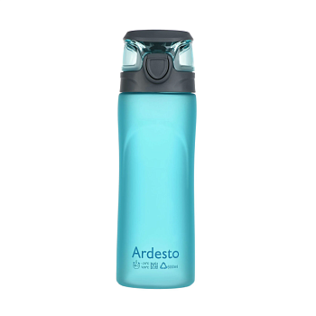 foto пляшка для води ardesto matte bottle пластикова, блакитна, 600 мл (ar2205pb)