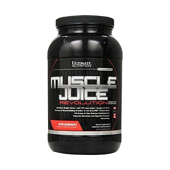 foto дієтична добавка гейнер в порошку ultimate nutrition muscle juice revolution 2600 полуниця, 2.12 кг