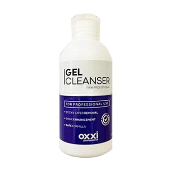 foto рідина для зняття липкого шару oxxi professional cleanser gel, 250 мл