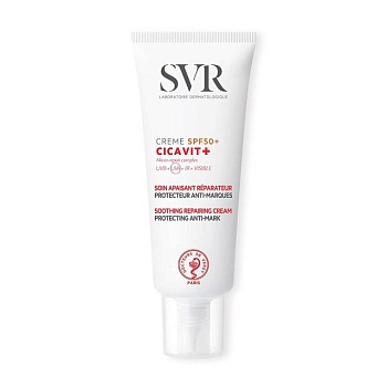 foto успокаивающий солнцезащитный крем для лица svr cicavit+ cream spf 50, 40 мл