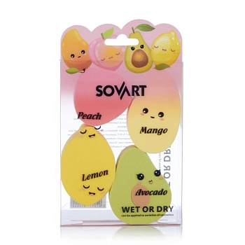 foto набір спонжів для макіяжу sovart фрукти, 4 шт