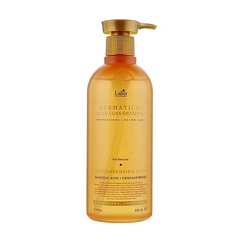 foto укрепляющий шампунь la'dor dermatical hair-loss shampoo for thin hair для тонких волос, против выпадения, 530 мл