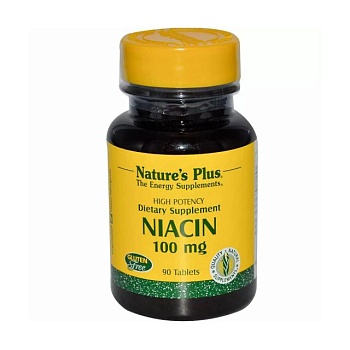 foto диетическая добавка в таблетках naturesplus ниацин (в3), 100 мг, 90 шт