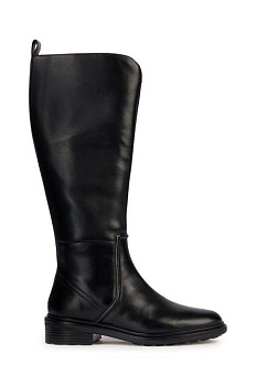 foto шкіряні чоботи geox d walk pleasure g жіночі колір чорний на плоскому ходу d36tgg 00043 c9999