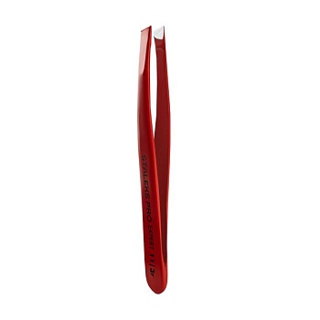 foto пинцет для бровей staleks pro expert 11 type 3 широкие скошенные кромки, красный (те-11/3)