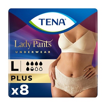 foto урологические трусы женские tena lady slim pants normal, l (95-125 см), 8 шт