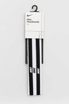 foto пов'язки на голову nike (3-pack) колір чорний