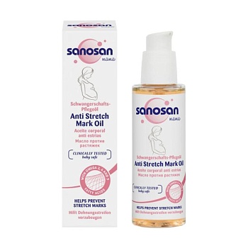 foto масло от растяжек sanosan mama anti stretch mark oil для беременных, 100 мл