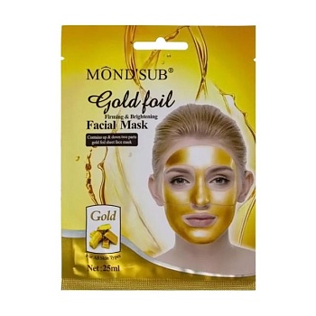 foto тканевая маска для лица mond'sub gold firming & brightening facial mask, 25 мл