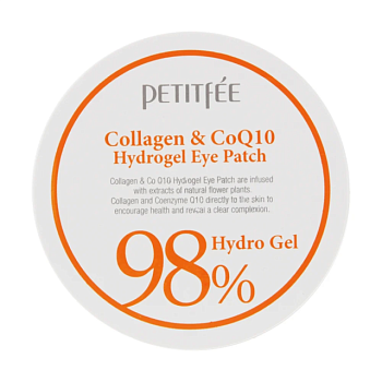 foto гідрогелеві патчі для шкіри під очима petitfee & koelf collagen & co q10 hydrogel eye patch з колагеном і коензимом, 60 шт