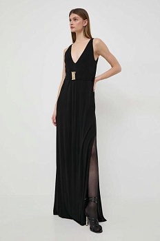 foto платье pinko цвет чёрный maxi oversize
