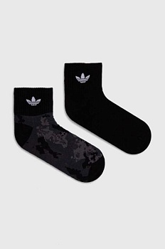 foto шкарпетки adidas originals 2-pack колір чорний iu0186
