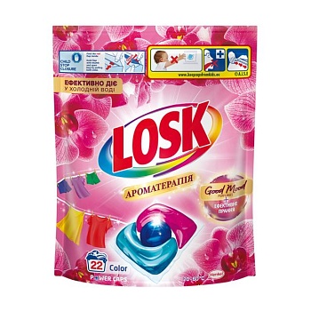 foto капсули для прання losk ароматерапія, з ефірними оліями та ароматом малайзійської квітки, 22 цикли прання, 22 шт