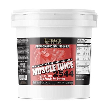 foto дієтична добавка гейнер в порошку ultimate nutrition muscle juice 2544 полуниця, 4.75 кг