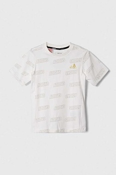foto дитяча футболка adidas jb bluv q4aop t колір бежевий візерунок