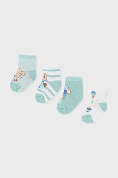 foto носки для младенцев mayoral newborn 4 шт цвет бирюзовый