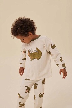 foto детская хлопковая пижама konges sløjd цвет зелёный узор