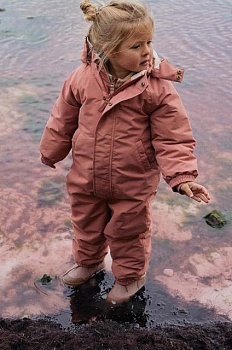 foto дитячий зимовий комбінезон konges sløjd колір рожевий
