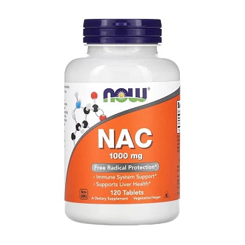 foto диетическая добавка в таблетках now foods nac ацетилцистеин 1000 мг, 120 шт