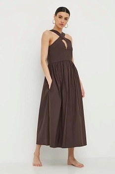 foto пляжное платье max mara beachwear цвет коричневый